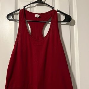 Red workout tank